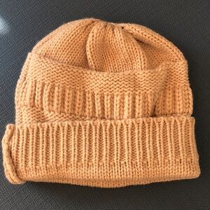 Stylish Tan Knit Beanie for Women